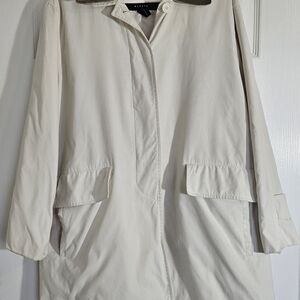 INC International Concepts Womens Mp Cream Trench Coat with Contrasting Collar.